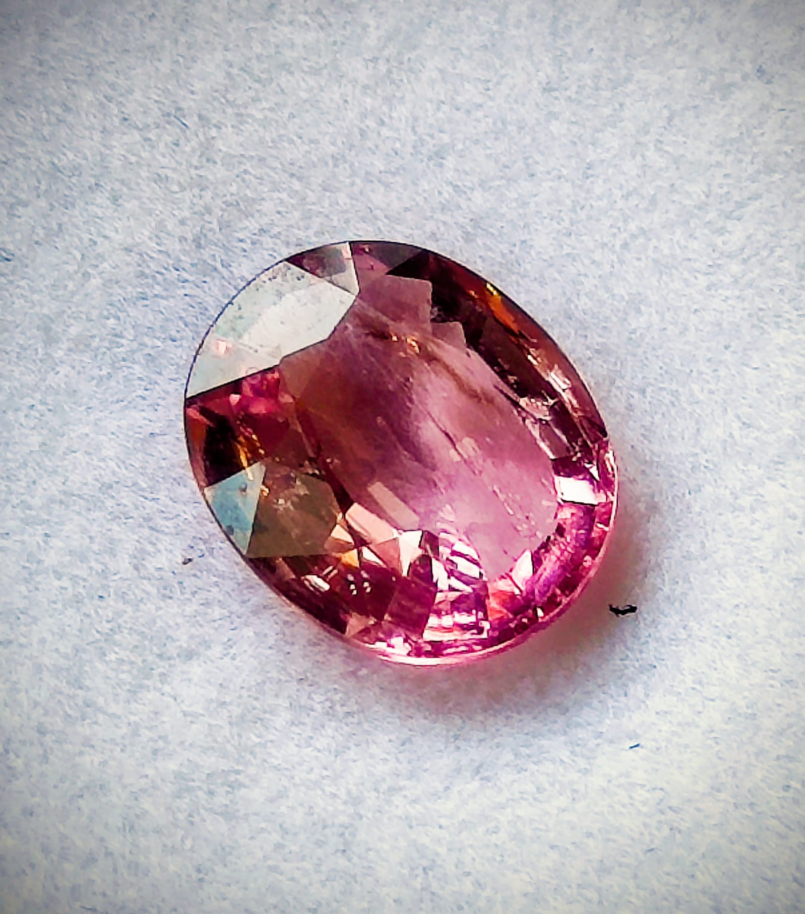 Pink-peach tourmaline gemstone